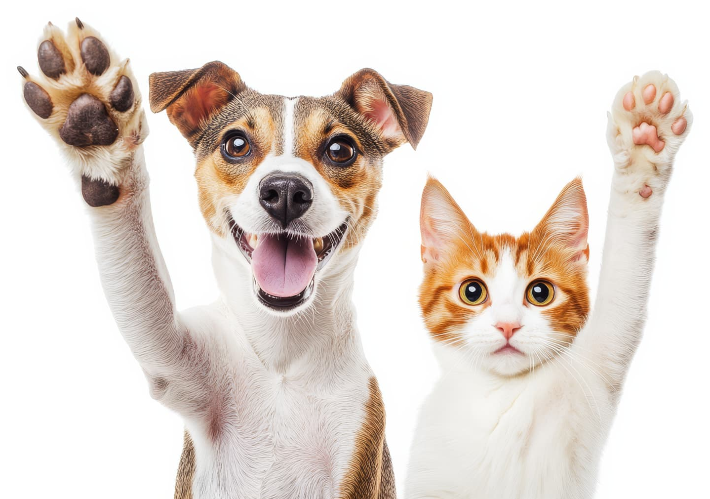 Cachorro e gato juntos