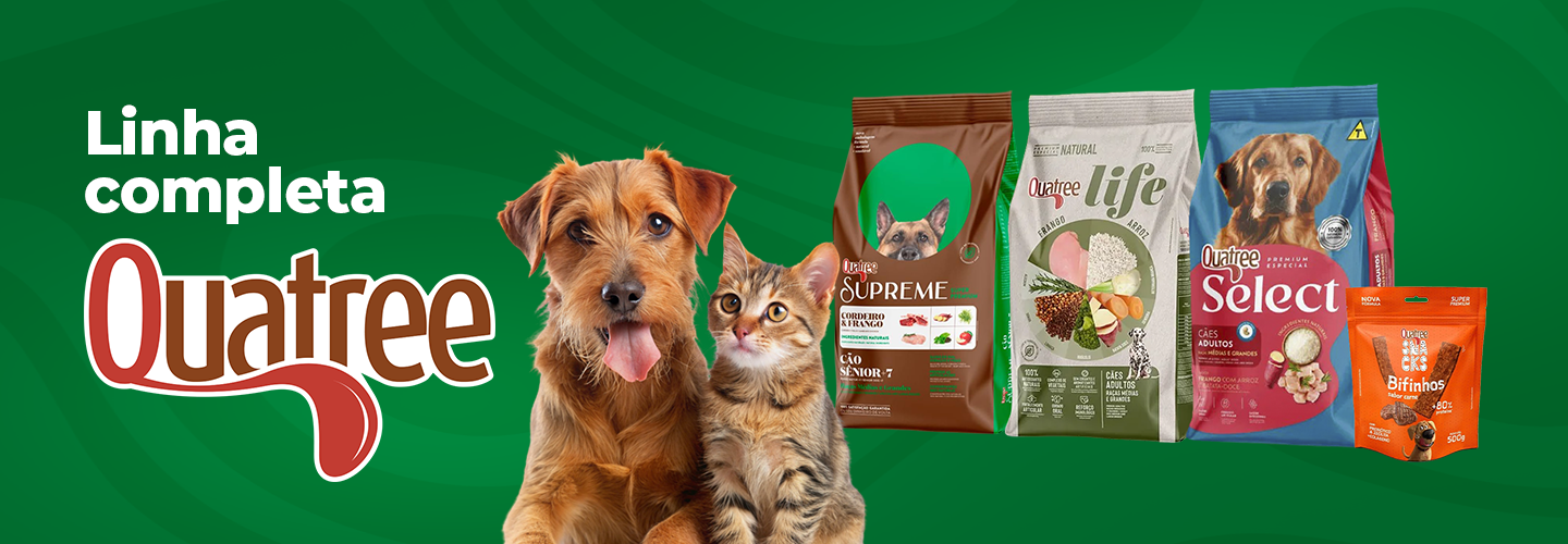 Linha completa Quatree na RW Pet Shop